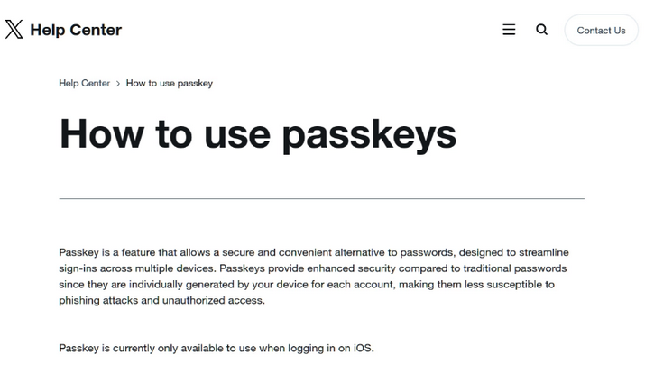 云霄苹果维修店铺分享iOS用户如何通过通行密钥(Passkey)登录 